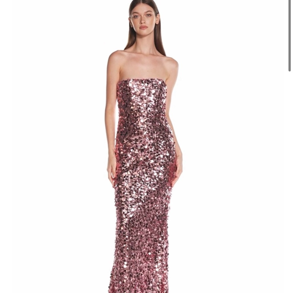 Pink Sequin Strapless Gown Bronx and Bianco Farrah